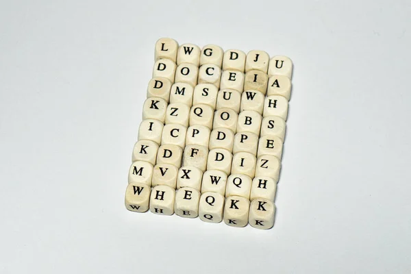 Wooden Letter Dices Cube Text Message Words — Stock Photo, Image
