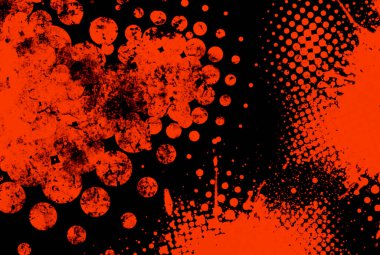 Kırmızı yarım ton desenli graffiti arka plan noktalı efekt sanatı