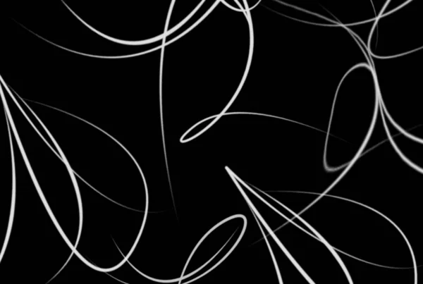 Lignes Ondulées Fond Noir Blanc Abstrait Texture Illustration — Photo