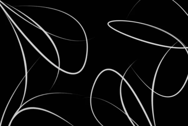 Lignes Ondulées Fond Noir Blanc Abstrait Texture Illustration — Photo