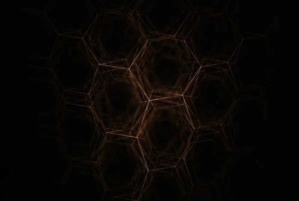 面向未来的抽象背景六边形网络图形几何纹理艺术 — 图库照片