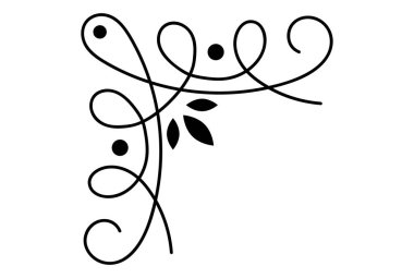 Kıvırcık kaligrafi çizimi kenarlığı süslüyor