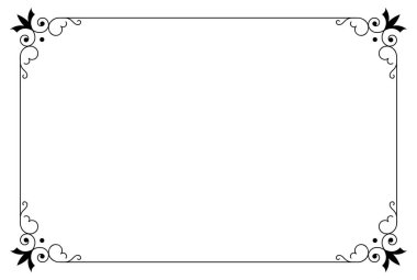 Süsleme çerçeve çizimi kaligrafik desen dekoratif sanat kenarı