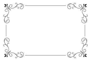 Süsleme çerçeve çizimi kaligrafik desen dekoratif sanat kenarı