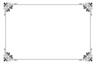 Süsleme çerçeve çizimi kaligrafik desen dekoratif sanat kenarı