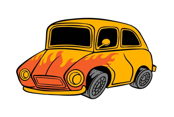 Karikatura Auto Požární Vozidlo Designový Prvek Automobilové Hračky — Stock fotografie
