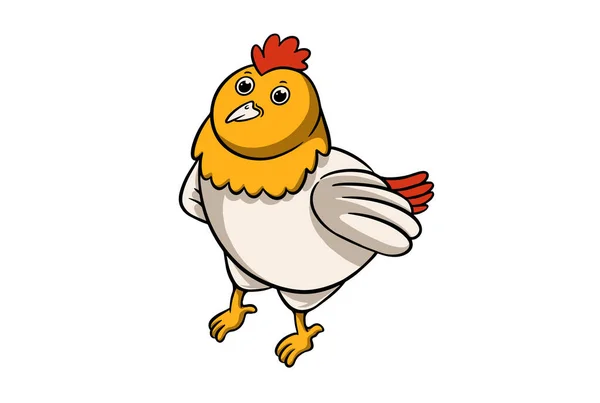 Κοτόπουλο Σκίτσο Πούπουλο Ζώο Τέχνης Κινουμένων Σχεδίων — Φωτογραφία Αρχείου