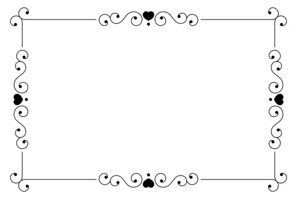 Πλαίσιο Διακόσμησης Περίτεχνο Ορθογώνιο Απλό Μαύρο Σχήμα Τέχνης — Φωτογραφία Αρχείου