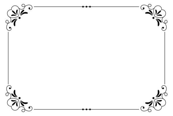 Украшенная Рамка Прямоугольника Простая Чёрная Фигура — стоковое фото