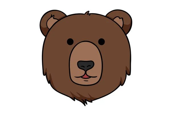 Urso Animal Cabeça Desenho Animado Vida Selvagem Personagem Arte — Fotografia de Stock