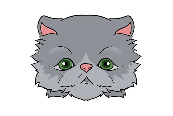 Gato Animal Cabeça Desenho Animado Vida Selvagem Rosto Personagem Arte — Fotografia de Stock