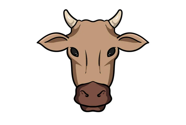 Krowa Zwierzę Głowa Kreskówka Dzika Natura Twarz Charakter Sztuka — Zdjęcie stockowe