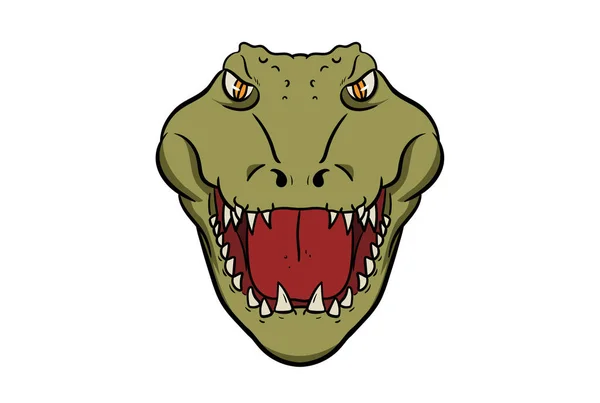 Krokodil Tier Kopf Cartoon Tierwelt Gesicht Charakter Kunst — Stockfoto