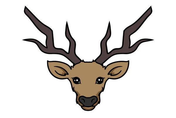 Deer Animal Head Cartoon Wildlife Face Character Art — Stock Photo, Image