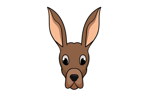 Cabeça Animal Canguru Desenhos Animados Vida Selvagem Rosto Personagem Arte — Fotografia de Stock