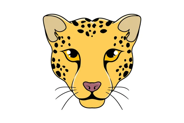 Leopardo Animal Cabeza Dibujos Animados Vida Silvestre Cara Carácter Arte —  Fotos de Stock