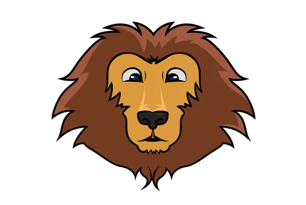 Leão Animal Cabeça Desenho Animado Vida Selvagem Rosto Personagem Arte — Fotografia de Stock