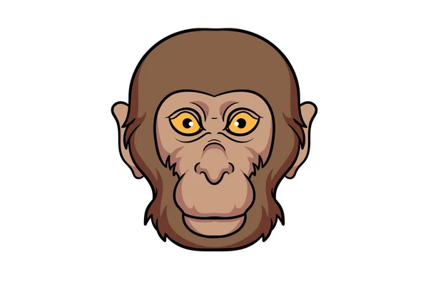 Maymun Hayvan Kafası Çizgi Film Karakteri Vahşi Yaşam Karakter Sanatı — Stok fotoğraf
