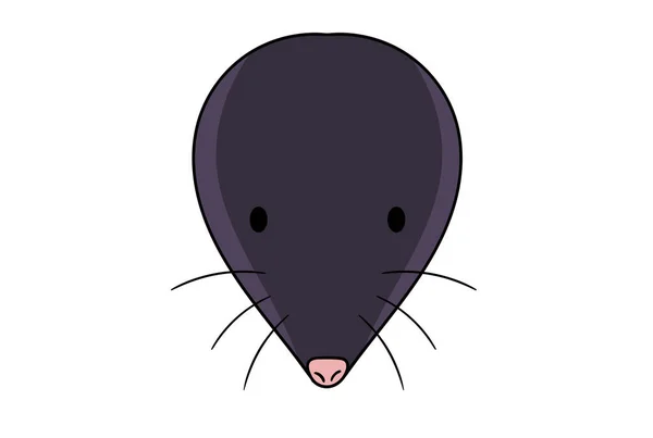 Mole Animal Cabeça Cartoon Animais Selvagens Rosto Personagem Arte — Fotografia de Stock