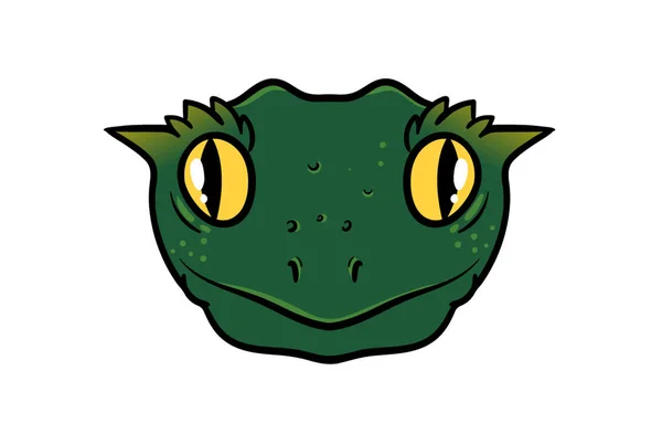 Lizard Animal Head Cartoon Wildlife Face Character Art — Stock Photo, Image