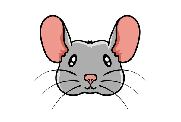 老鼠头卡通片野生动物脸人物艺术 — 图库照片