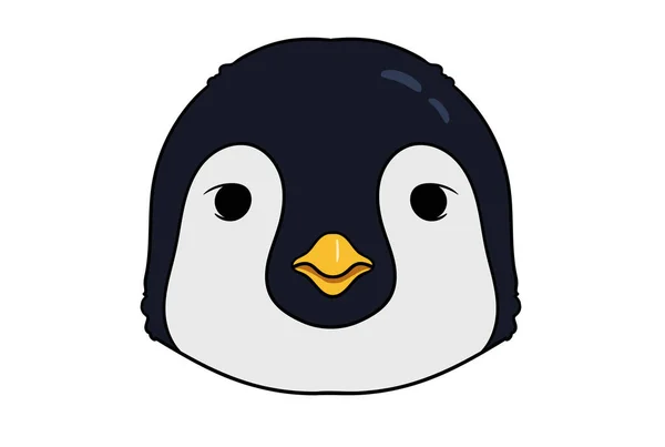 Pinguino Animale Testa Cartone Animato Fauna Selvatica Volto Arte — Foto Stock
