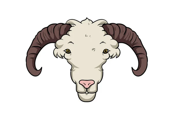 Овцы Голова Мультяшной Дикой Природы Лицо Персонажа Искусства — стоковое фото