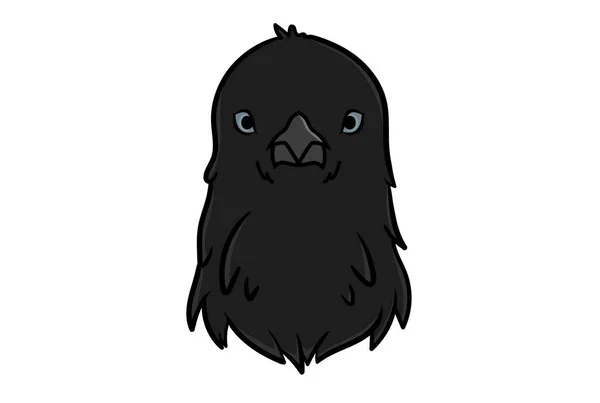 Raven Animal Head Cartoon Wildlife Face Character Art — Stock Photo, Image