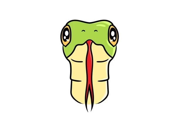 Snake Zwierzę Głowa Kreskówka Dzika Natura Twarz Charakter Sztuka — Zdjęcie stockowe