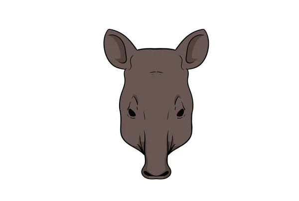 Tapir Animal Cabeza Dibujos Animados Vida Silvestre Cara Carácter Arte —  Fotos de Stock