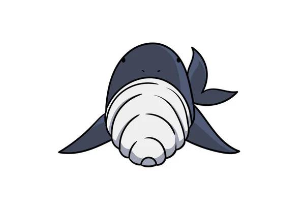 Balena Animale Testa Cartone Animato Fauna Selvatica Faccia Personaggio Arte — Foto Stock