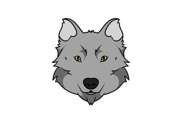 Lobo Animal Cabeça Desenho Animado Vida Selvagem Rosto Personagem Arte — Fotografia de Stock
