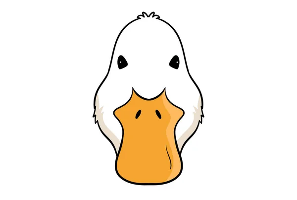 Pato Animal Cabeça Desenho Animado Animais Selvagens Rosto Personagem Arte — Fotografia de Stock