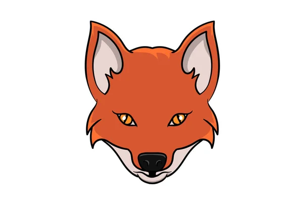 Fox Zvířecí Hlava Karikatura Volně Žijících Živočichů Tvář Charakter Umění — Stock fotografie