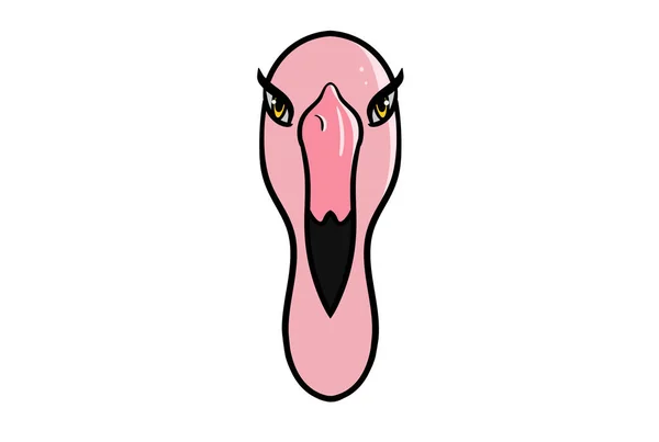 Flamingo Tier Kopf Cartoon Tierwelt Gesicht Charakter Kunst — Stockfoto