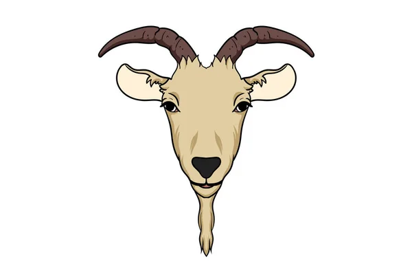 Cabra Animal Cabeça Desenho Animado Animais Selvagens Rosto Personagem Arte — Fotografia de Stock