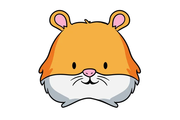 Hamster Animal Cabeça Cartoon Animais Selvagens Rosto Personagem Arte — Fotografia de Stock