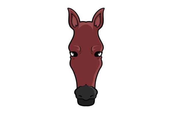 Paard Dier Hoofd Cartoon Wild Gezicht Karakter Kunst — Stockfoto