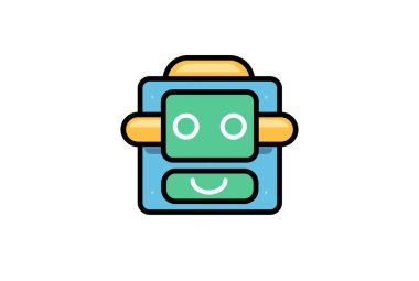 Robot baş yapay zeka robotu iletişim karakteri klip sanatı