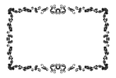 Siyah çerçeve süslemesi dekoratif pansiyoner karanlık antika sanat eserleri