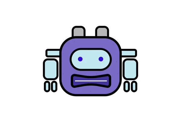 Robot Head Sztuczna Inteligencja Bot Grafika Komunikacja Postać Clip Sztuka — Zdjęcie stockowe