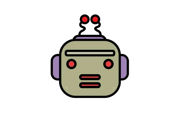 Robot Baş Yapay Zeka Robotu Iletişim Karakteri Klip Sanatı — Stok fotoğraf