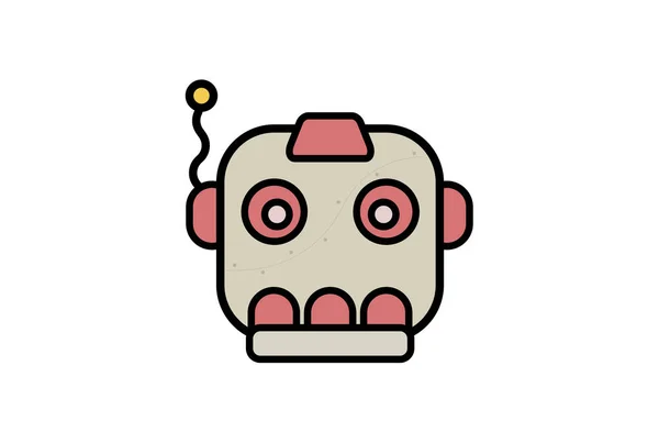 Robot Fej Mesterséges Intelligencia Bot Artwork Kommunikáció Karakter Clip Art — Stock Fotó