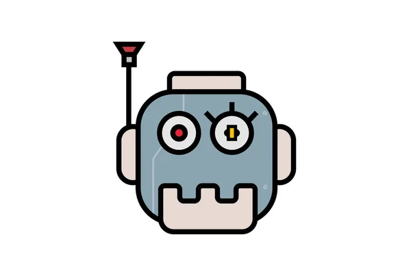 Robot Head Sztuczna Inteligencja Bot Grafika Komunikacja Postać Clip Sztuka — Zdjęcie stockowe