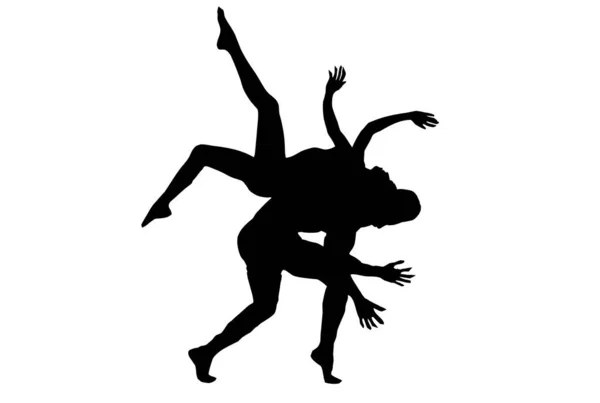 Dança Silhueta Dança Pessoa Esboço Sombra Dançarina Arte — Fotografia de Stock