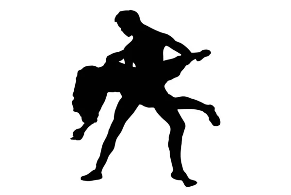 Танцевальный Силуэт Танцующий Моделью Человека — стоковое фото