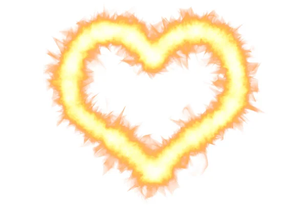 Feu Coeur Orange Amour Symbole Flamme Illustration — Photo