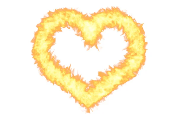 Огненное Сердце Оранжевая Любовь Символ Пламени Произведения Искусства — стоковое фото