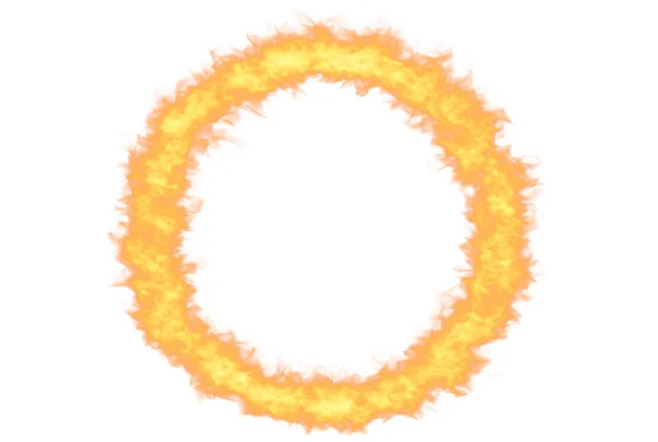 Ardiente Círculo Llama Rectángulo Fuego Forma Inflamable Detonación Arte —  Fotos de Stock