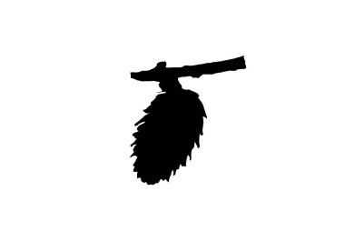 Firavun ve ladin konisi ekolojik çam mevsimsel ağaç xmas dekorasyon silueti